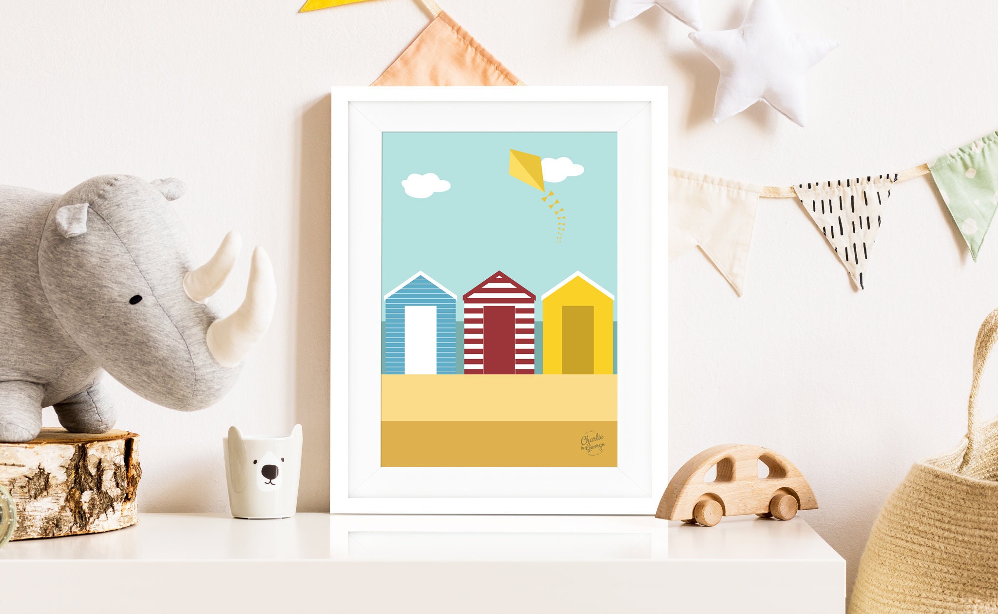 Impression de Huttes Plage - Collection Bord Mer, Lumineux, Coloré, Plage, Décor à La Maison, Pépini