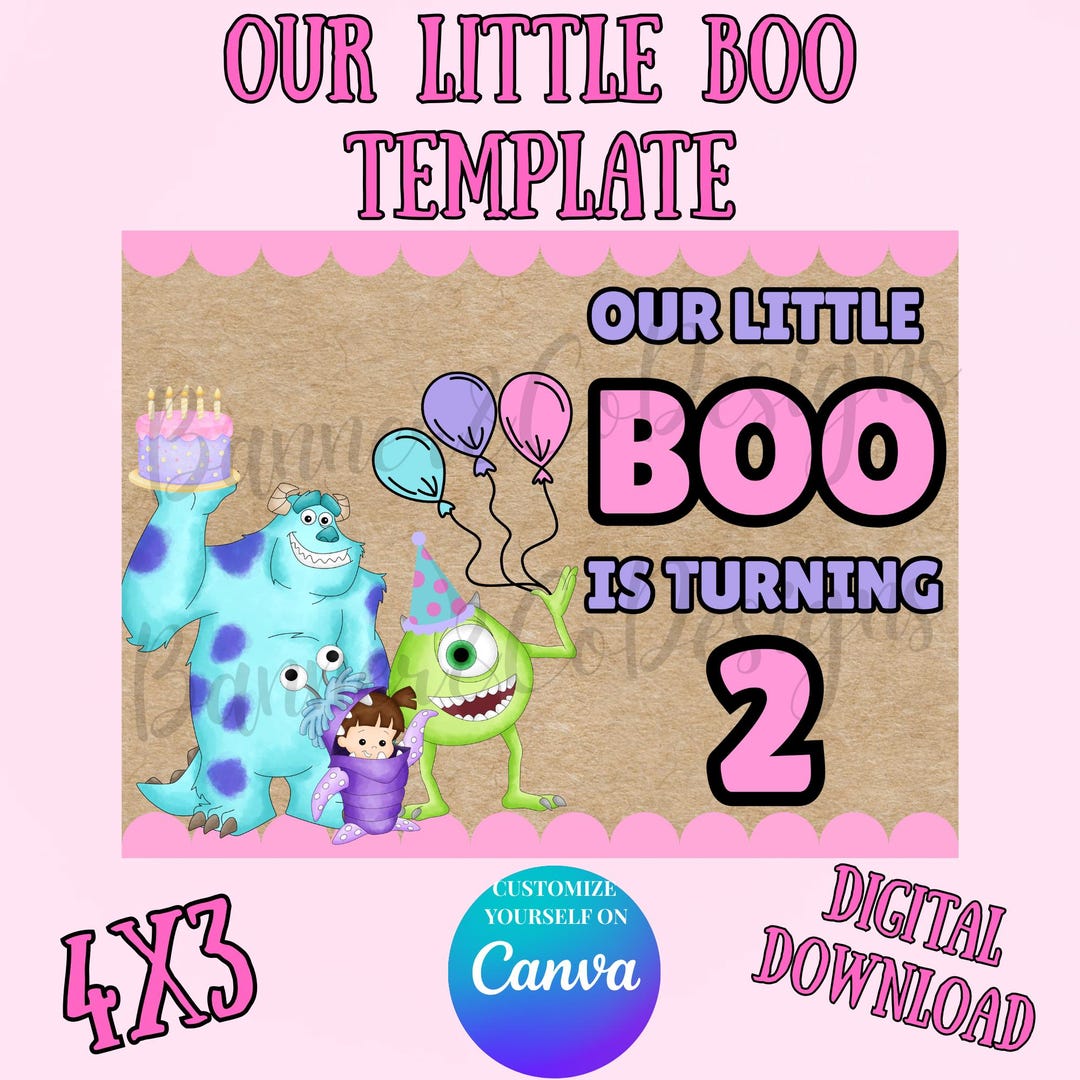 PRINTABLE 4x3 Our Little Boo Template - Digital Download - Etsy