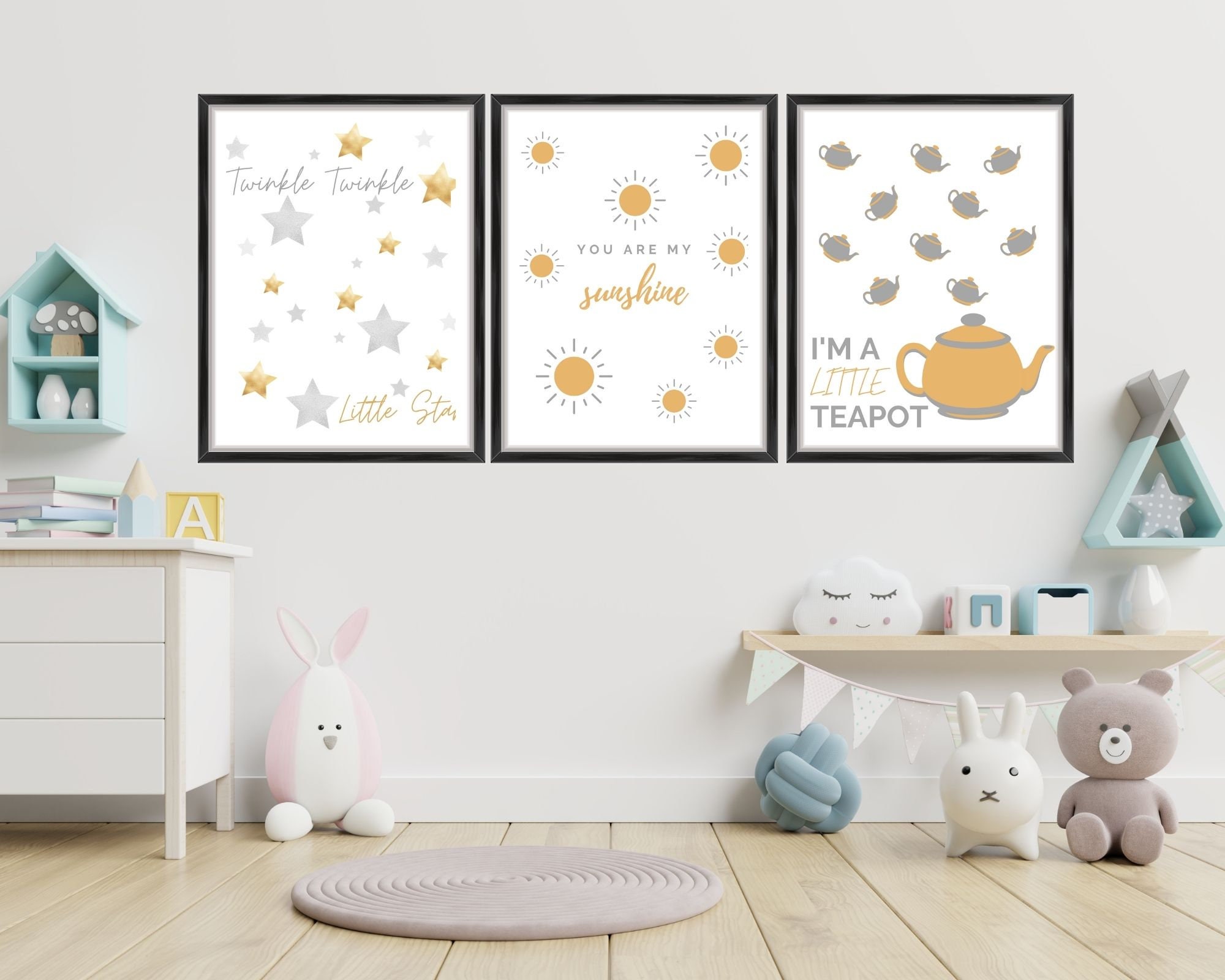 Set of 3 Nursery Wall Art Children's Room Wall Art Etsy