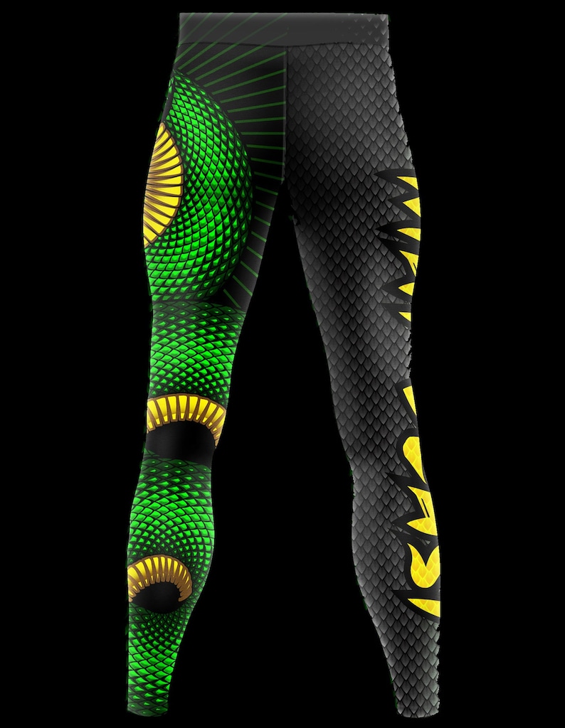 Snake Mens Spats Compression Pants for MMA Jiu Jitsu Martial Arts