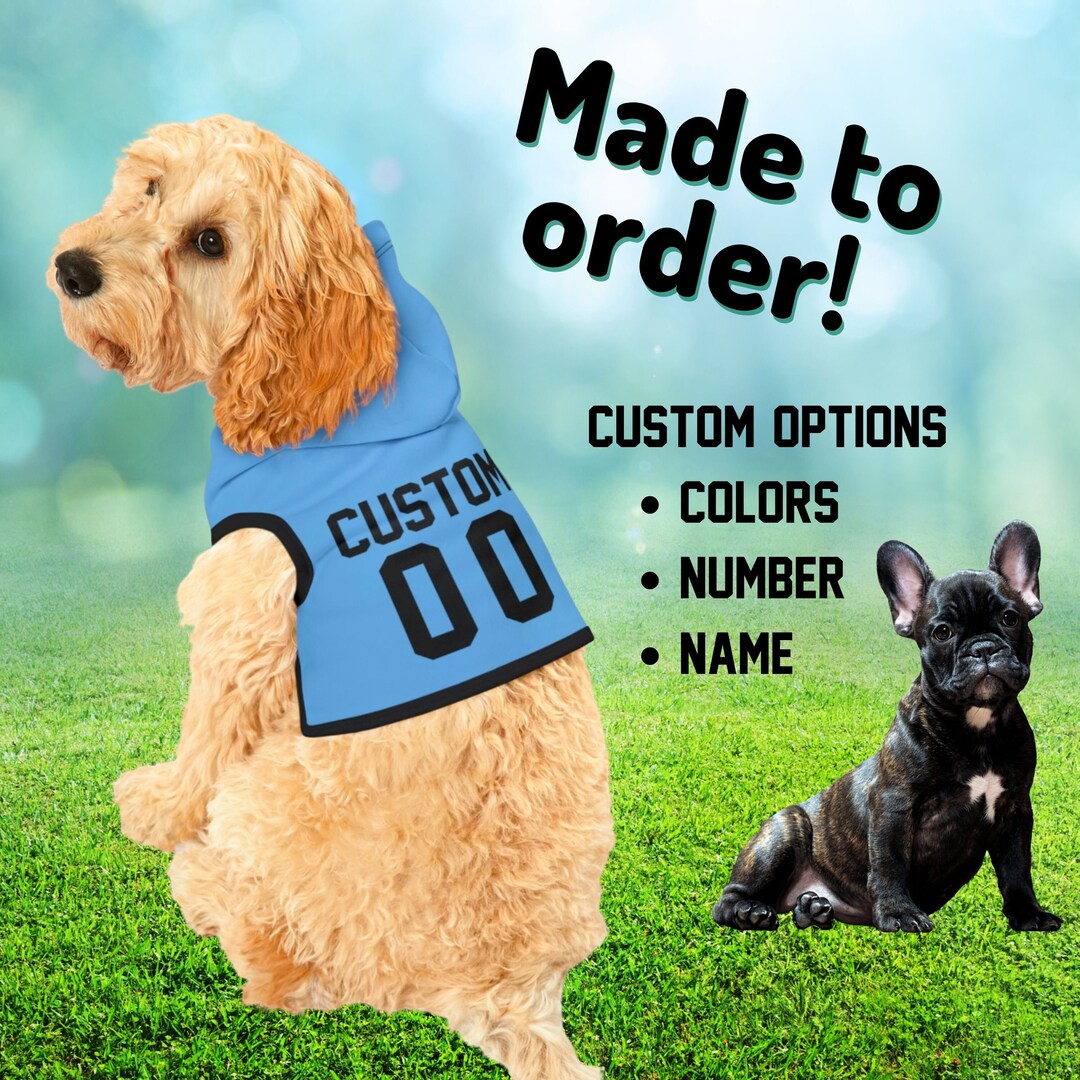 Custom Jersey Football Dog Hoodie Sporty Dog Cute Outfit Football Mascot Dog Costume Custom Dog Jersey Etsy