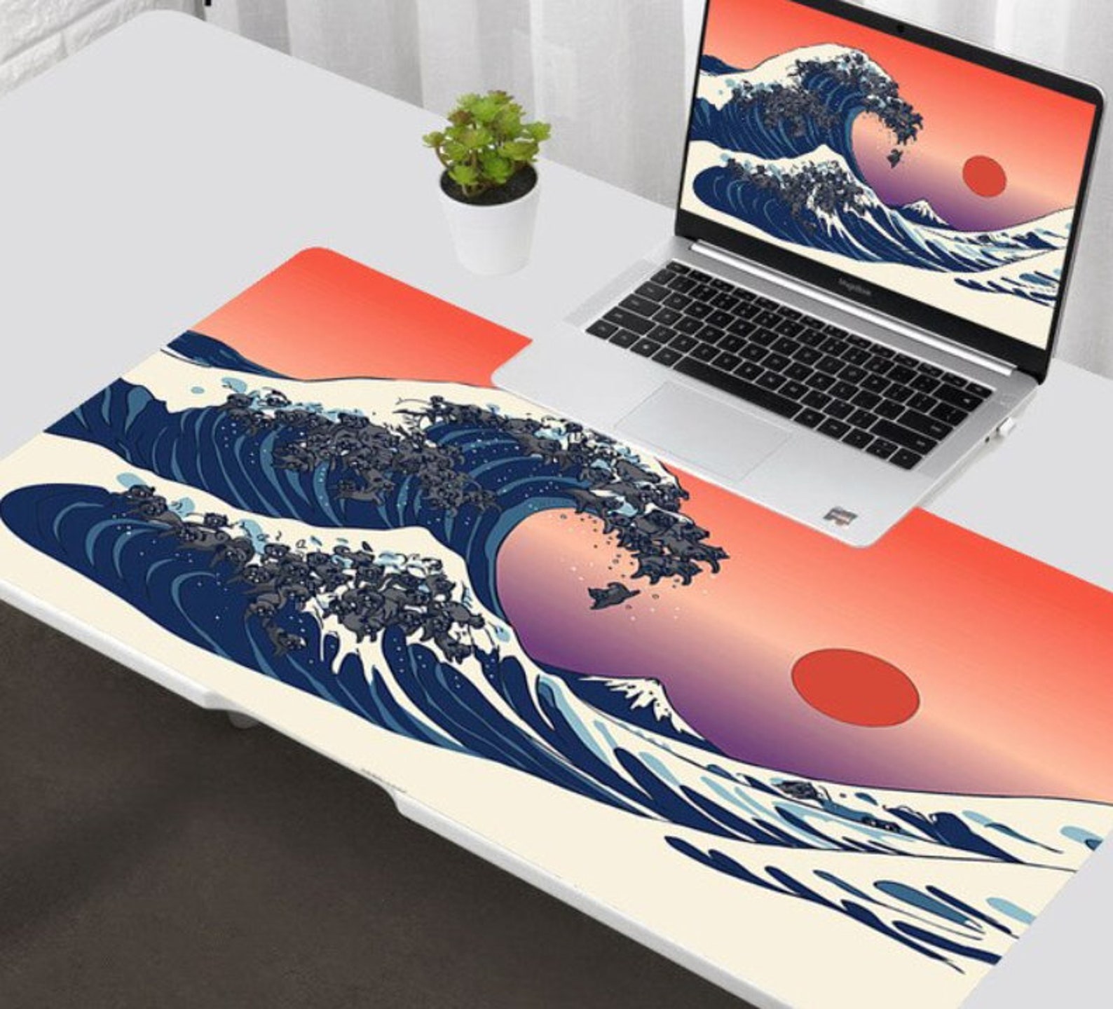 The Great Wave off Kanagawa Mouse Pad Anime Mouse Pad Extra Etsy