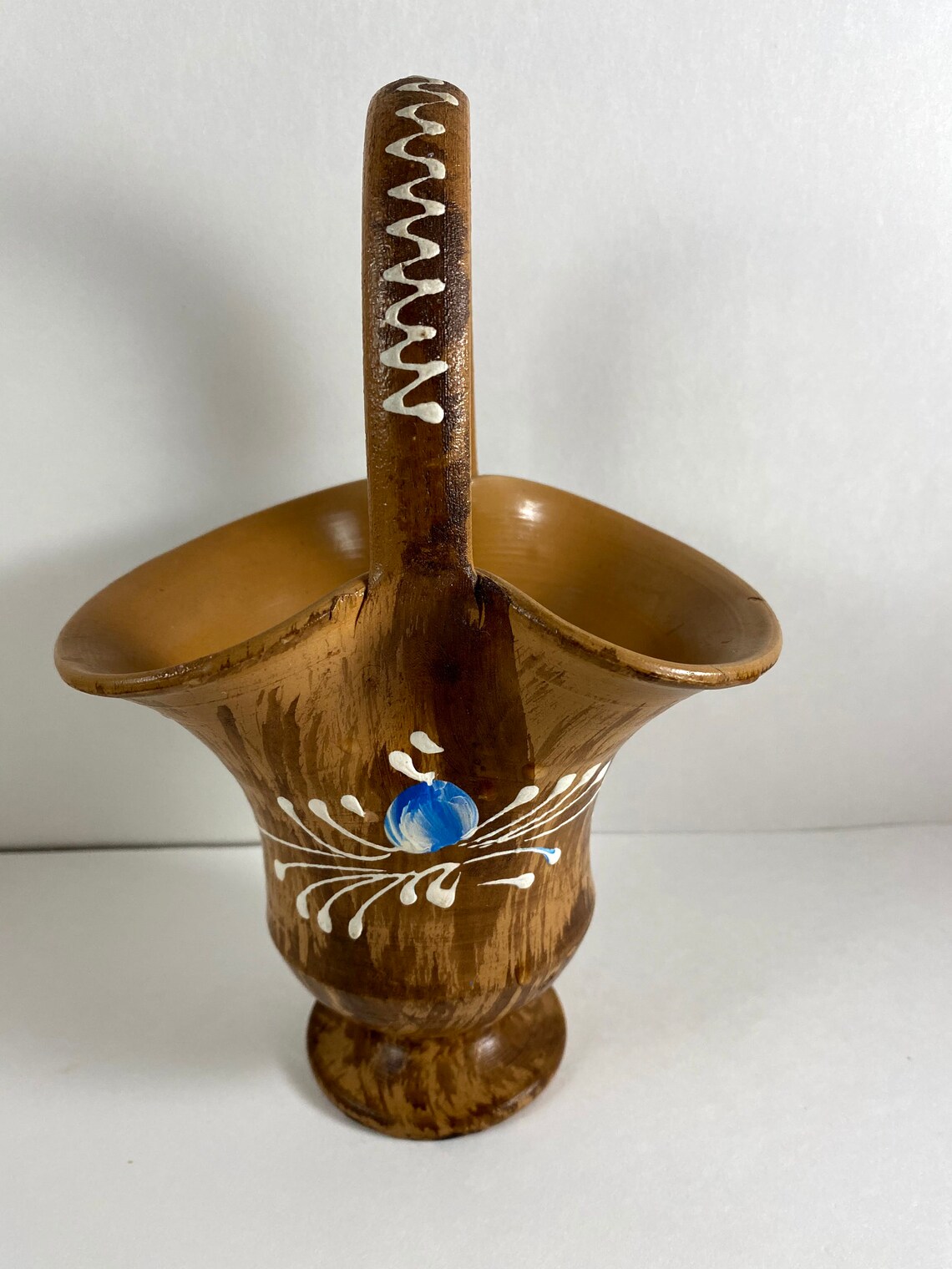 Ceramic Basket with HandPainted Pattern Etsy