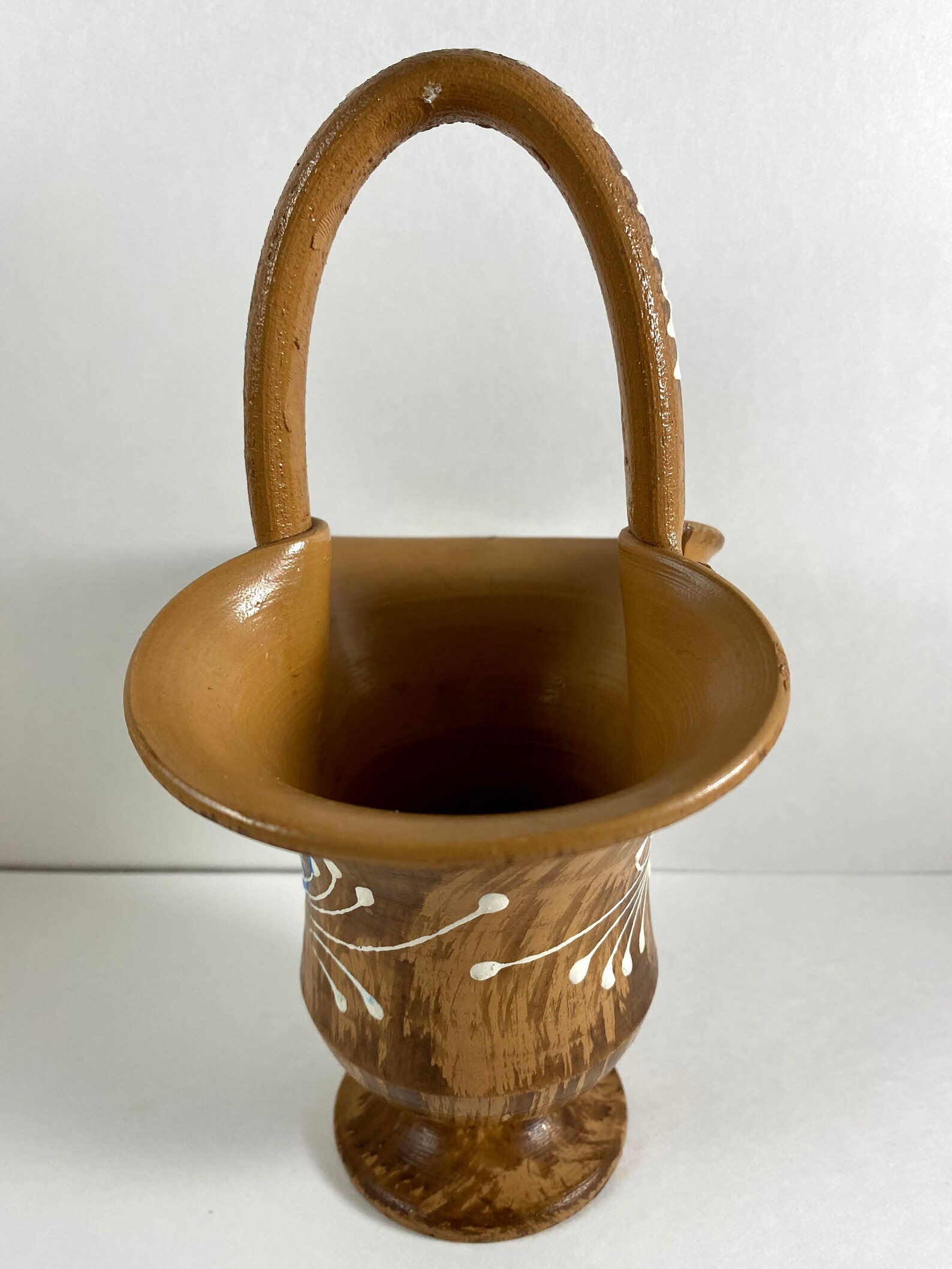 Ceramic Basket with HandPainted Pattern Etsy