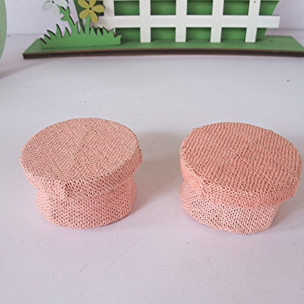 Lot de 2 petites boites rondes en tissu polyamide  - 3 couleurs au choix