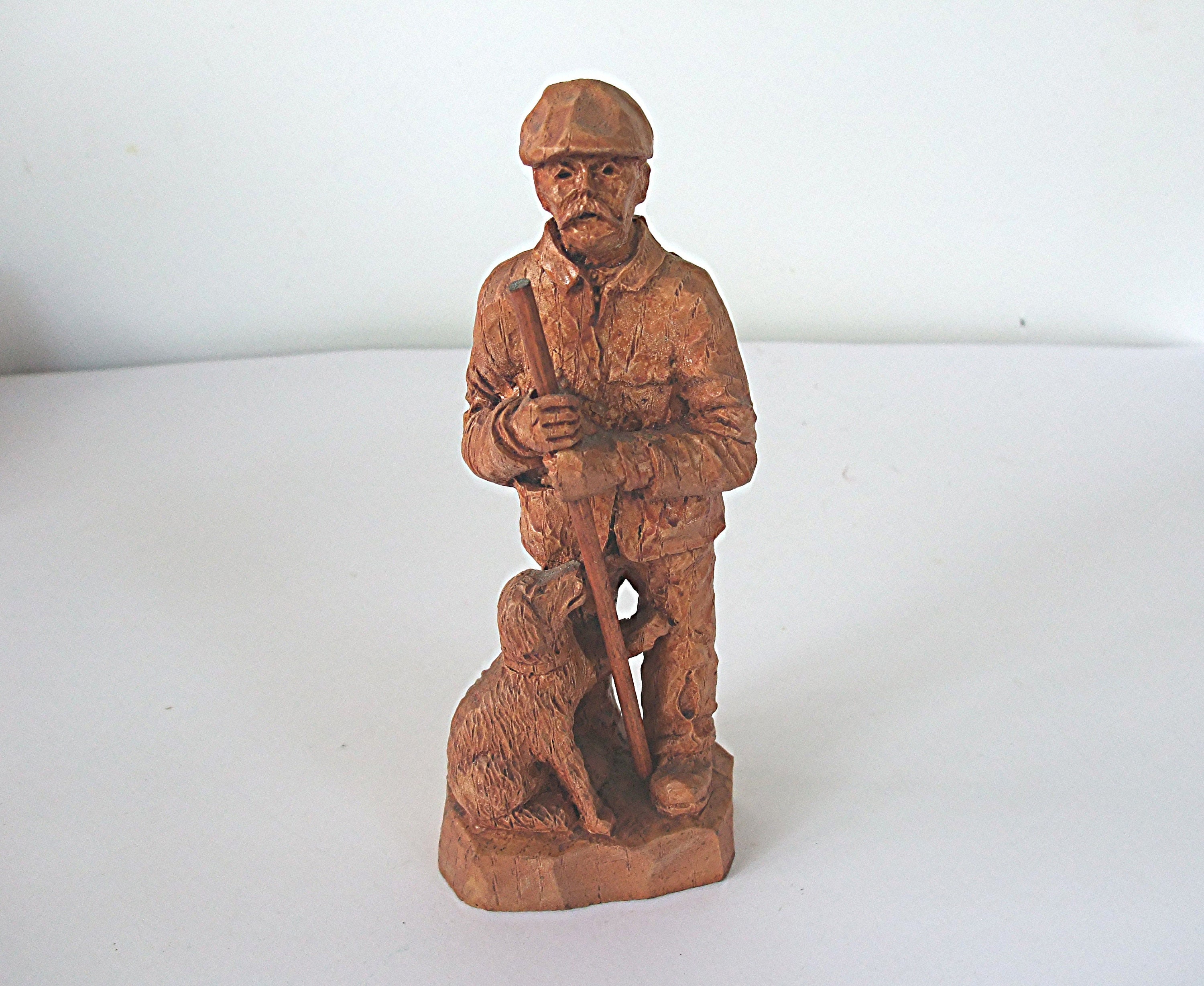 Berger avec Son Chien/Bois ou Imitation/Très Décoratif/Collection/Cadeau