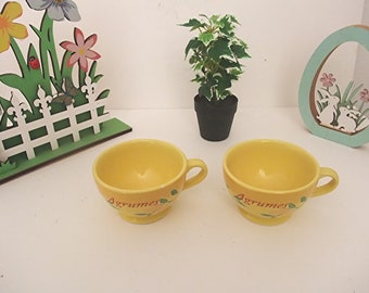 Lot de 2 tasses à thé ou tisane - au choix motif citron ou orange