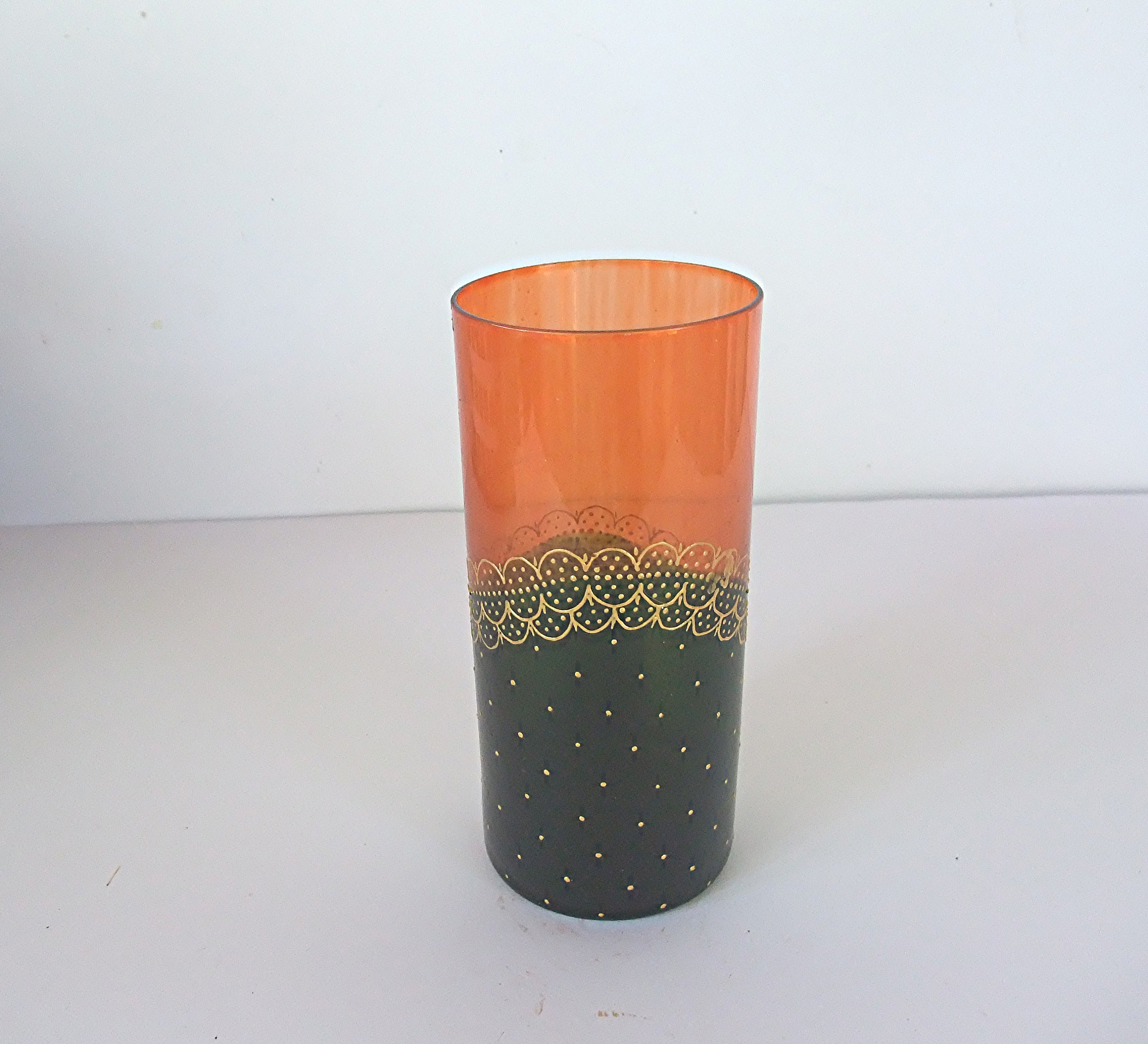 Vase en Verre/Peint Main/Coloré/Fleurs/Décoration/Cadeau