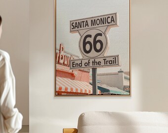 Santa Monica Pier 66 FRAMED and UNFRAMED CANVAS, California luxury wall art ready to hang, los angeles, coastal travel, modern beach airbnb