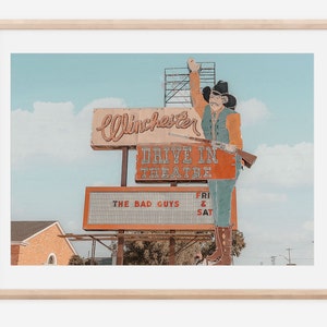 Winchester Drive In | Oklahoma | Photography Print & Poster || Oklahoma City Decor, Airbnb, Western Decor, OKC Travel, Cowboy Prints, Rustic