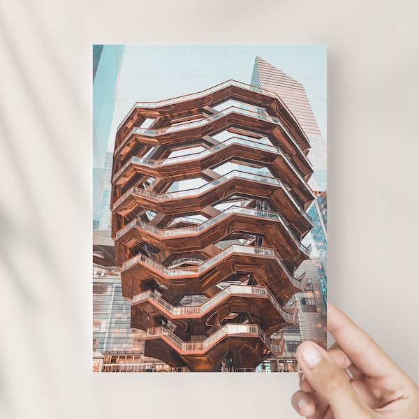 The Vessel | Postcard | New York City | Photography || nyc skyline architecture, hudson yards sculpture, manhattan, greeting card gift him