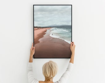 Rainy Beach Haze | California | Photography Poster || California Beach, Los Angeles Print, Airbnb, Los Angeles Photography, Surfer