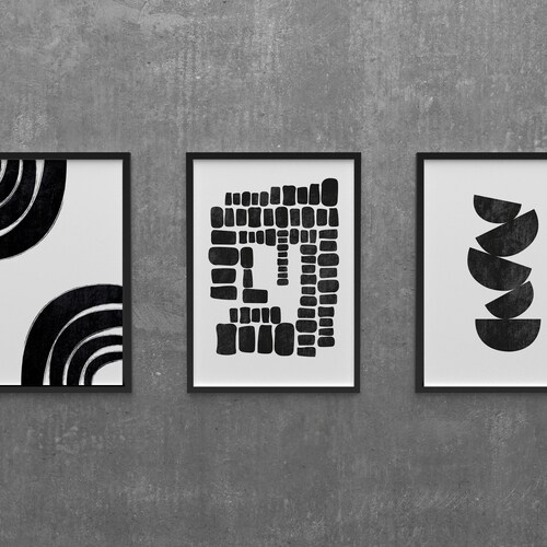 Wall Art Decor Mid Century Modern Abstract Geometric Art Print Etsy