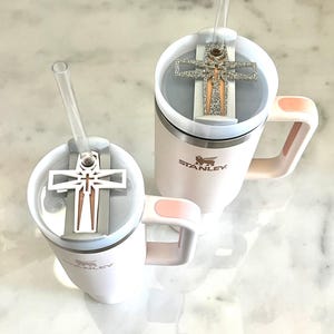 Cruz de acrílico para copos de 40 oz e 30 oz | Acessório para pingente de copo SVG