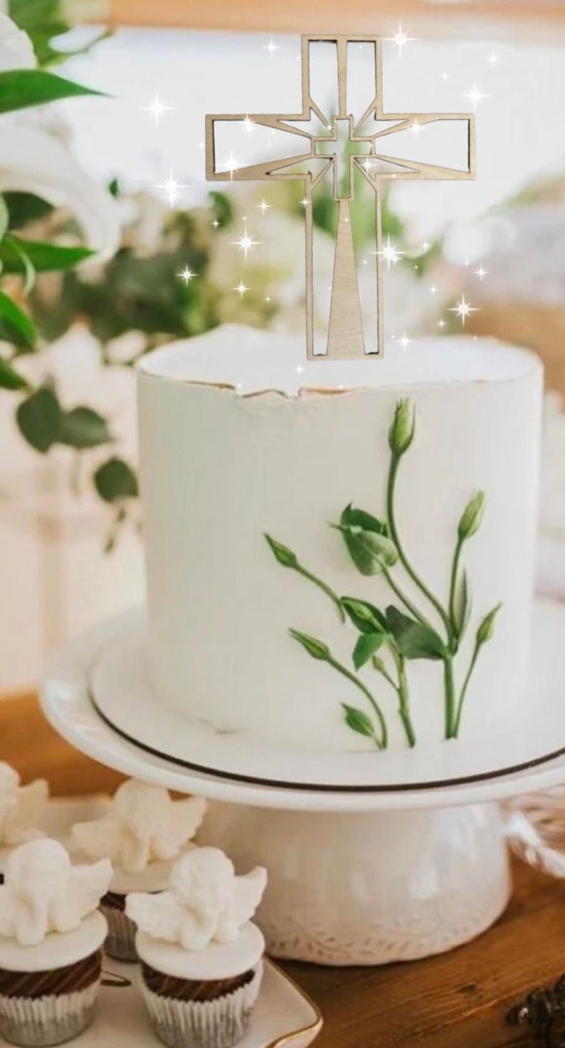 Kreuz Cake Topper Taufe SVG DATEI Etsy.de