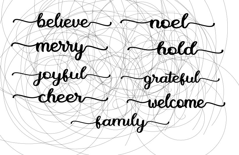 Christmas Plate Words Laser Cut File Decorative Laser Cut Etsy