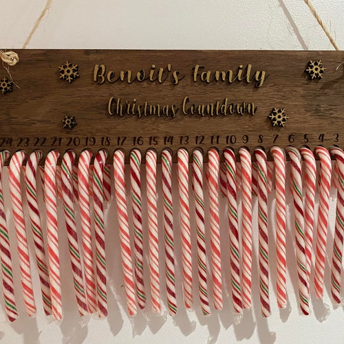 DIGITAL FILE Christmas Countdown Calendar Candy Cane Etsy