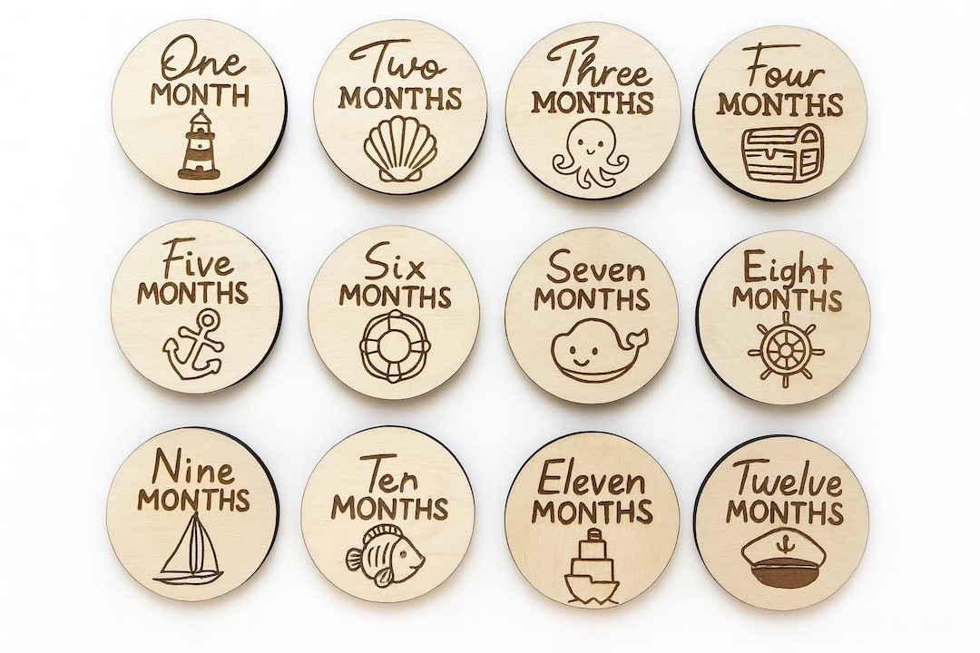 Nautical Baby Milestone Discs SVG Laser Cut Files (digital Download) - Etsy