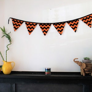 Bunting Banner Orange Reuseable Party Decoration Flag Pennant Halloween Wall Hanging Nursery Kids Room Birthday Boho Decor
