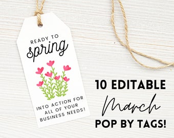 March Marketing Pop By Tags: Notary & Loan Signing Agents (Canva Editable, Digital Download)