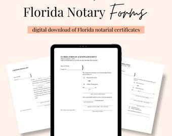 FLORIDA Jurat, Acknowledgment, & Certified Photocopy Forms for Notaries!