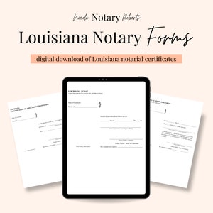 LOUSIANA Jurat, Acknowledgment, & Certified Photocopy Forms for Notaries!