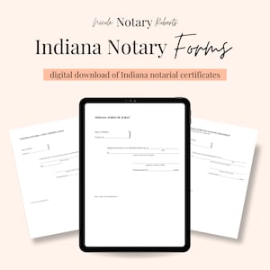 INDIANA Jurat, Acknowledgement, and Certified Photocopy Forms for Notaries!