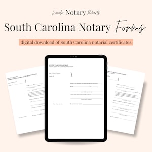 SOUTH CAROLINA Jurat, Acknowledgment, & Certified Photocopy Forms for Notaries!