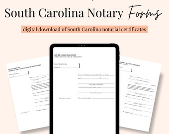 SOUTH CAROLINA Jurat, Acknowledgment, & Certified Photocopy Forms for Notaries!