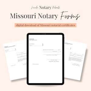 MISSOURI Jurat, Acknowledgment, & Certified Photocopy Forms for Notaries!