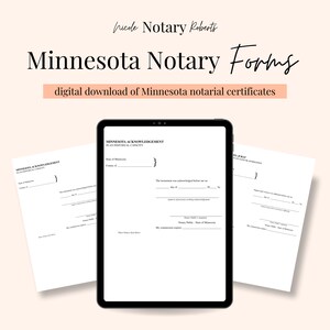 MINNESOTA Jurat, Acknowledgment, & Certified Photocopy Forms for Notaries!