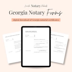 GEORGIA Jurat, Acknowledgment, & Certified Photocopy Forms for Notaries!