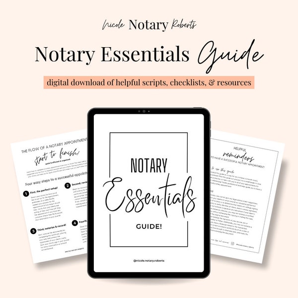 Notary Essentials Guide: Scripts, Checklists, Resources (PDF Download)