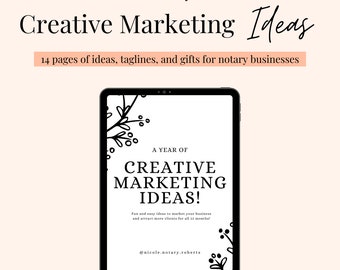 Notary Marketing Ideas: 12-Month Creative Plan (Digital Download)