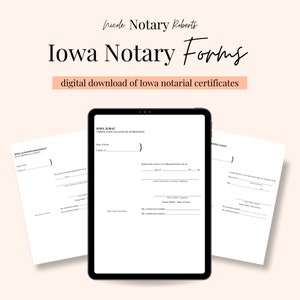 IOWA Jurat, Acknowledgment, & Certified Photocopy Forms for Notaries!