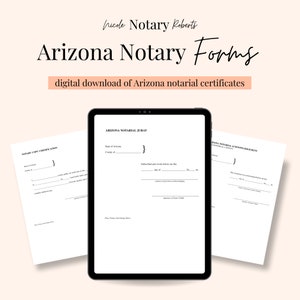 ARIZONA Jurat, Acknowledgment, & Certified Photocopy Forms for Notaries!