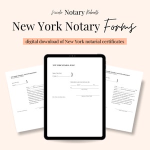 NEW YORK Jurat & Acknowledgment  Forms for Notaries!