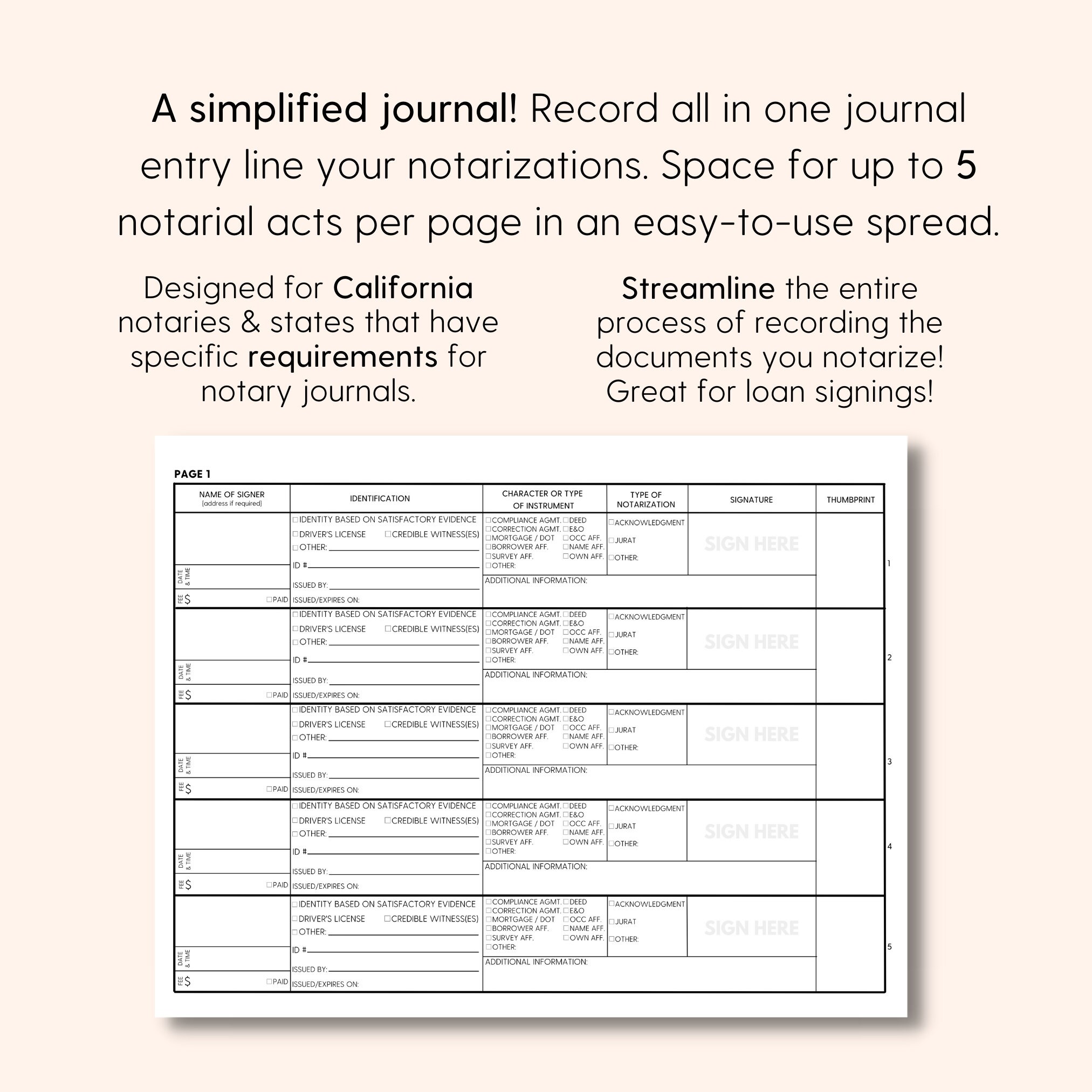 CALIFORNIA NOTARY JOURNAL Black Cover Design A Streamlined Easy to use CALIFORNIA NOTARY JOURNAL Black Cover Design A Streamlined Easy to use