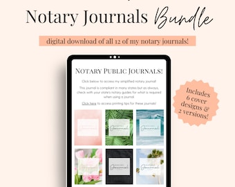 Notary Public Journals BUNDLE! | Digital download of 12 notary journals