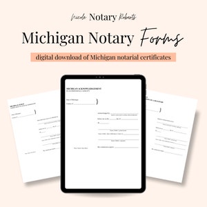 MICHIGAN Jurat, Acknowledgment, & Signature Attestation Forms for Notaries!