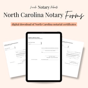 NORTH CAROLINA Jurat and Acknowledgment Forms for Notaries!