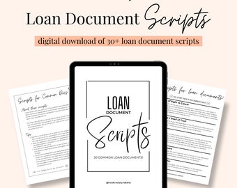 SCRIPTS To 30+ Loan Documents For Loan Signing Agents!