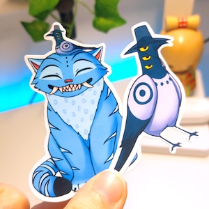 Derpy Tiger and Sussy Bird Stickers - Kpop Demon Hunters Inspired Stickers - Kpop Derpy Tiger