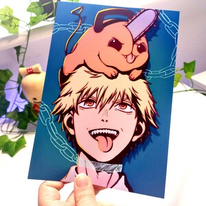 Denji Print | Denji and Pochita Poster | Chainsaw Man Prints | Anime | Manga | Weeb Gift