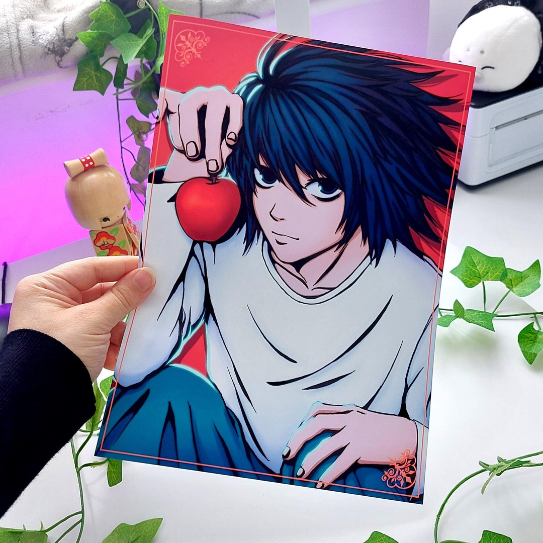 Death Note Art Print L Poster Classic Anime Gift Office Bedroom Decor ...