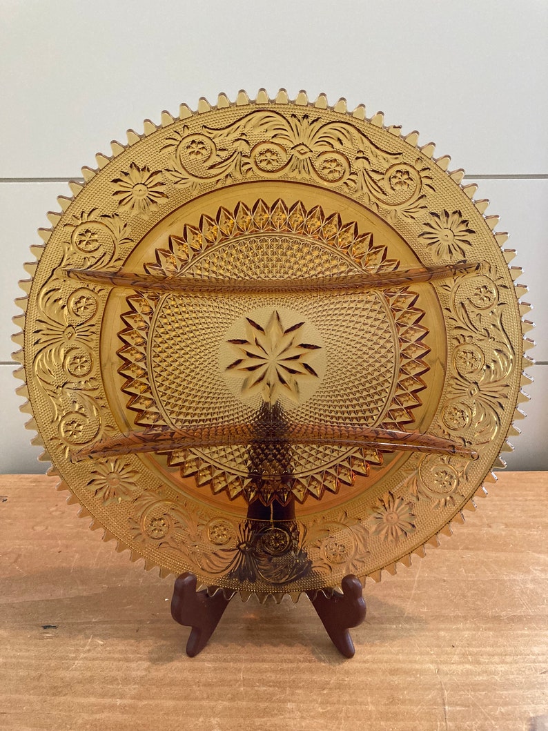 Vintage Tiara Sandwich Platter Indiana Glass Amberware 12 Etsy