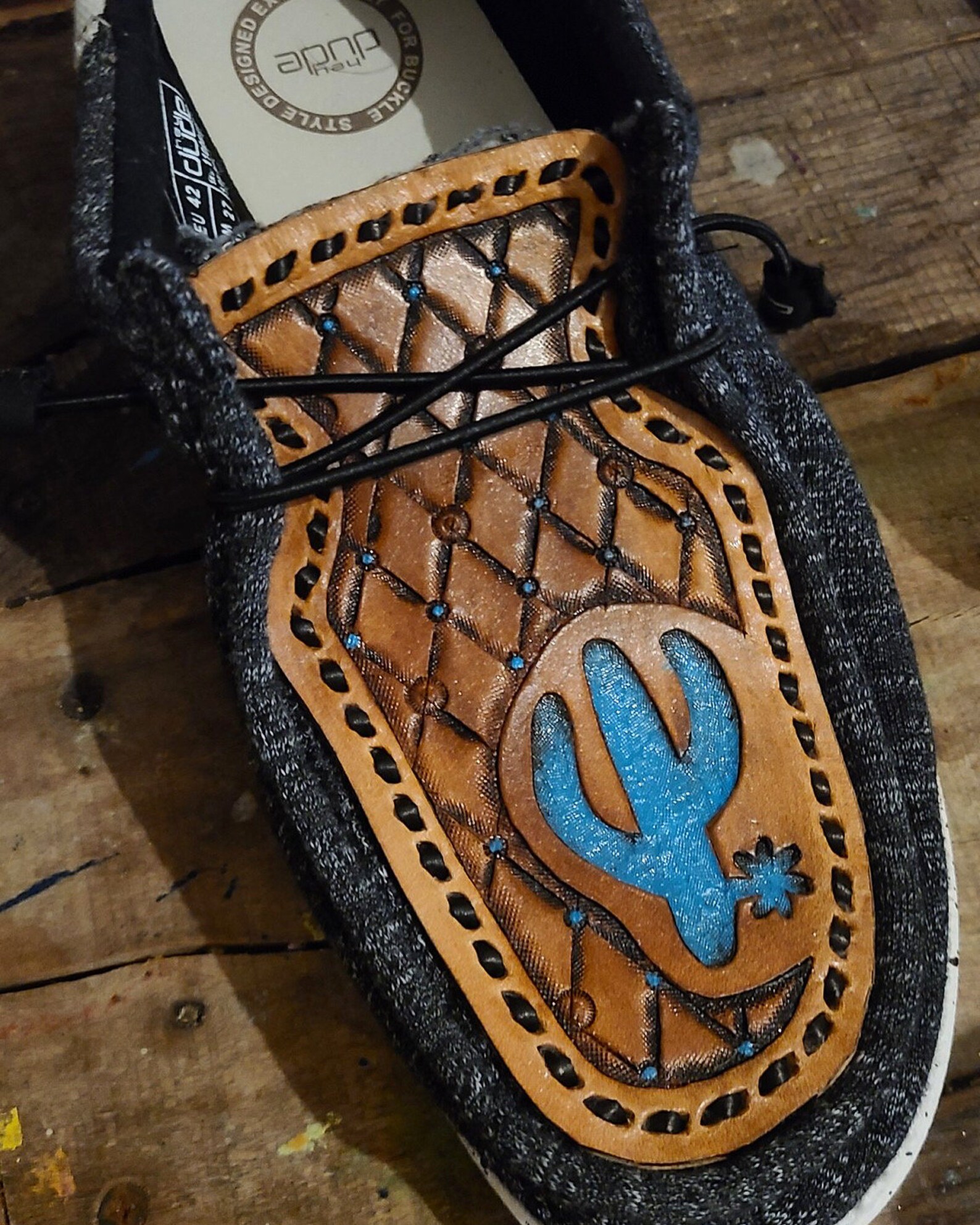 custom tooled hey dudes