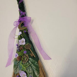 Elven Moon Forest Broom with Amethyst .