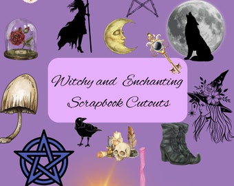 Digitale/herunterladbare Witchy/Magickal Ausschnitte für Scrapbooking und Buchherstellung Etc.