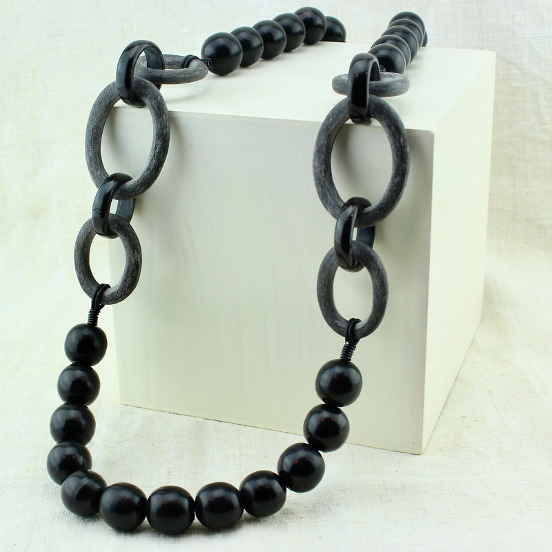 Ayalet Natural Horn Necklace with Long Tassel